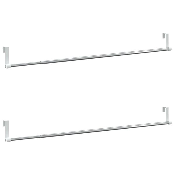 vidaXL Var&otilde;es para cortinas 2 pcs 60-105 cm alum&iacute;nio branco e prateado