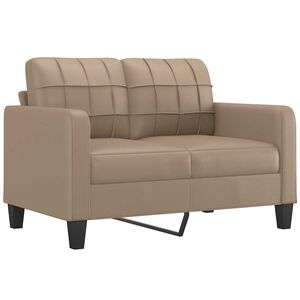 vidaXL Sof&aacute; de 2 lugares 120 cm couro artificial cor cappuccino