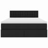 vidaXL Cama com arruma&ccedil;&atilde;o e LED com colch&atilde;o Preto 140 x 200 cm tecido