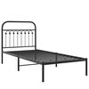 vidaXL Estrutura de cama com cabeceira 90x200 cm metal preto