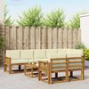 vidaXL Conjunto de Sof&aacute;s para Exterior 9 pcs Natural e Creme