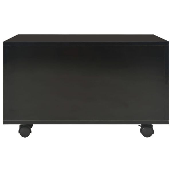 vidaXL Mesa de centro 60x60x35 cm contraplacado preto brilhante