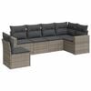 vidaXL 6 pcs conjunto sof&aacute;s de jardim com almofad&otilde;es vime cinzento