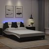 vidaXL Estrutura de cama Viana com LED sem colch&atilde;o 120x200cm preto/branco
