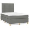 vidaXL Cama boxspring com colch&atilde;o 120x190 cm tecido cinzento-escuro