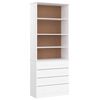 vidaXL Estante c/ gavetas ALTA 77x35x186,5 cm pinho maci&ccedil;o branco