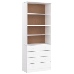 vidaXL Estante c/ gavetas ALTA 77x35x186,5 cm pinho maci&ccedil;o branco