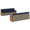 vidaXL Conjunto de sof&aacute; de jardim de 9 pe&ccedil;as com almofadas em rattan sint&eacute;tico cinza