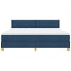 vidaXL Cama Box com colch&atilde;o com cabeceira Azul 180 x 200 cm tecido