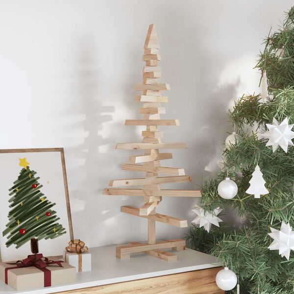 vidaXL Árvore de Natal decorativa 90 cm madeira de pinho maciça