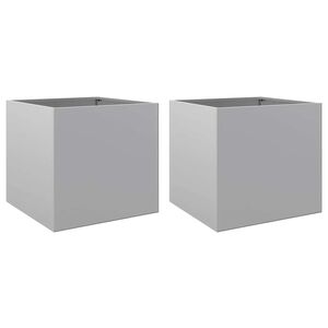 vidaXL Vasos/floreiras 2 pcs 49x47x46 cm a&ccedil;o galvanizado prateado