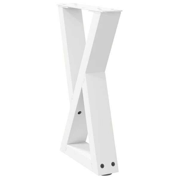 vidaXL P&eacute;s para mesa de centro 2 pe&ccedil;as, branco, 38x(42-43,3) cm, a&ccedil;o