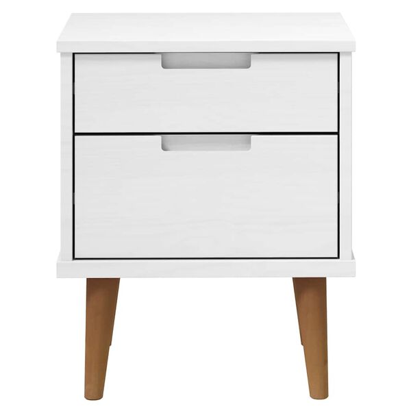 vidaXL Mesa de cabeceira MOLDE 40x35x48 cm pinho maci&ccedil;o branco