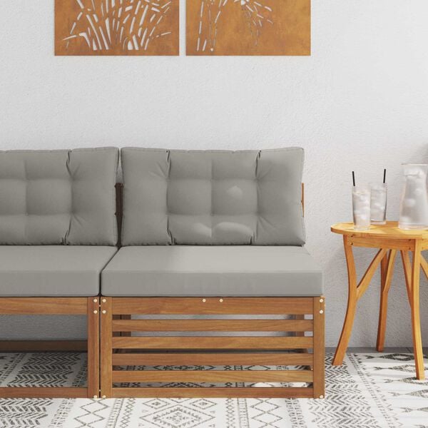 vidaXL Sof&aacute; do Meio para Exterior Madeira S&oacute;lida de Ac&aacute;cia Natural