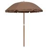 vidaXL Guarda-sol de jardim c/ poste de a&ccedil;o 180cm cinzento-acastanhado