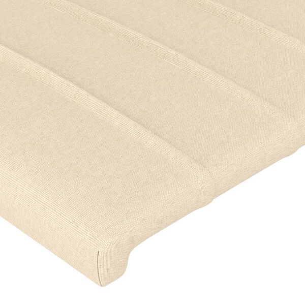 vidaXL Cabeceira Creme 80x5x118/128 cm Tecido