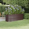 vidaXL Canteiro elevado jardim 224x80x68cm aço galvanizado castanho