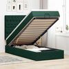 vidaXL Estrutura de cama otomana colch&otilde;es 90x200cm veludo verde escuro