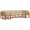 vidaXL Conjunto de Sof&aacute;s para Exterior 7 pcs Natural e Bege