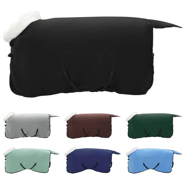 vidaXL Cobertor de Cavalo Preto 85 cm Fleece polar