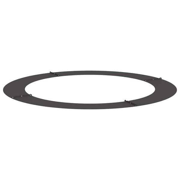 vidaXL adequado para Anel de &Aacute;rvore Plano Preto &Oslash;90 / 120 cm A&ccedil;o