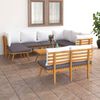vidaXL 9 pcs conjunto lounge de jardim com almofadões acácia maciça