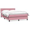 vidaXL Cama com molas/colch&atilde;o 140x210 cm veludo Rosa