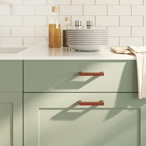 vidaXL Puxadores para m&oacute;veis 10 pcs 96 mm a&ccedil;o inoxid&aacute;vel bronze