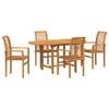 vidaXL Conjunto de Jantar para Jardim 5 unid. Castanho