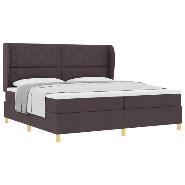 vidaXL Cama Box Springs com Colch&atilde;o Cinza Escuro 90x190 cm tecido