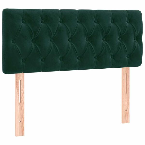 vidaXL Cabeceira de cama veludo 100x7x78/88 cm verde-escuro