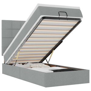 vidaXL Estrutura cama otomana colch&atilde;o 90x190 cm tecido cinzento claro