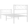 vidaXL Estrutura de cama com cabeceira e pés 80x200 cm metal branco