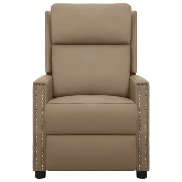 vidaXL Poltrona de massagens elevatória couro artificial cappuccino