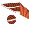 vidaXL Toldo autom. c/ estore/LED/sensor vento 3x2,5m laranja/castanho