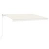 vidaXL Toldo autom&aacute;tico com LED e sensor de vento 450x300 cm cor creme