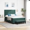 vidaXL Cama Box com colch&atilde;o Verde-escuro 140 x 200 cm Veludo