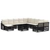 vidaXL Conjunto de Sof&aacute; de Jardim 12 unid. Preto e Branco Creme