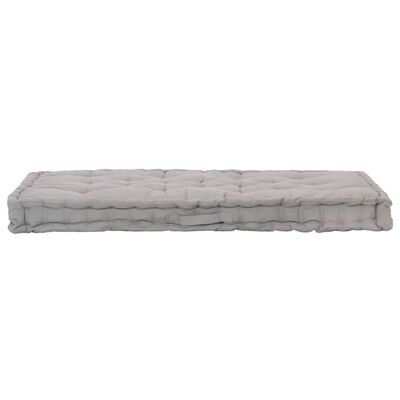 vidaXL Almofadões para sofá de paletes 2 pcs algodão cinzento