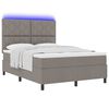 vidaXL Cama Box com colch&atilde;o Cinzento-acastanhado 160 x 200 cm tecido