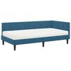 vidaXL Estrutura de Cama de Canto com Colch&atilde;o Outros 2 pcs Azul Veludo