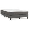 vidaXL Estrutura de cama com molas 120x200 cm couro artificial cinzento