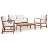 vidaXL 4 pcs conjunto lounge de jardim c/ almofad&otilde;es ac&aacute;cia maci&ccedil;a