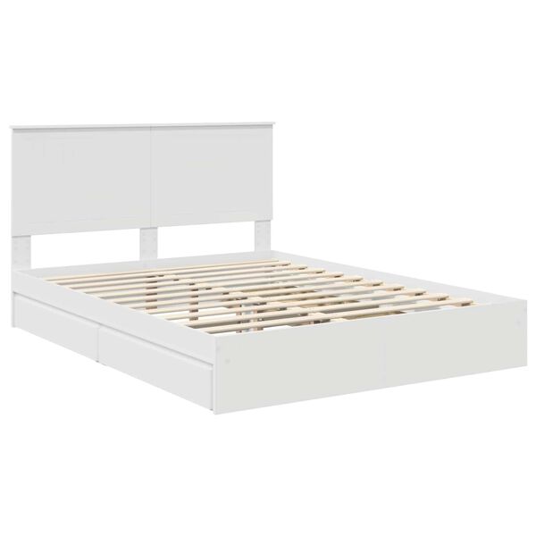 vidaXL Cama com Armazenamento Branco 150 x 200 cm Madeira processada
