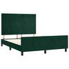 vidaXL Estrutura de cama sem colch&atilde;o 140x200 cm veludo verde-escuro