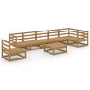 vidaXL 8 pcs conjunto lounge de jardim pinho maci&ccedil;o castanho mel