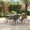 vidaXL Conjunto de Jantar para Jardim 5 pcs Bronze Alum&iacute;nio