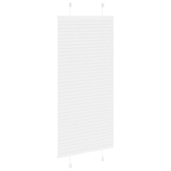 vidaXL Branco Plissada Cega 60x100 cm Largura Tecido 59,4 cm Poli&eacute;ster