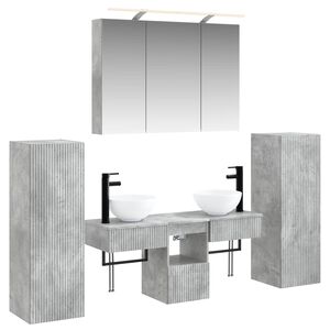 vidaXL Conjunto de M&oacute;veis para Banheiro 6 pcs Cinzento Cimento