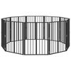 vidaXL Port&atilde;o para Cachorros 10 unid. Preto 60 x 80 cm A&ccedil;o Galvanizado